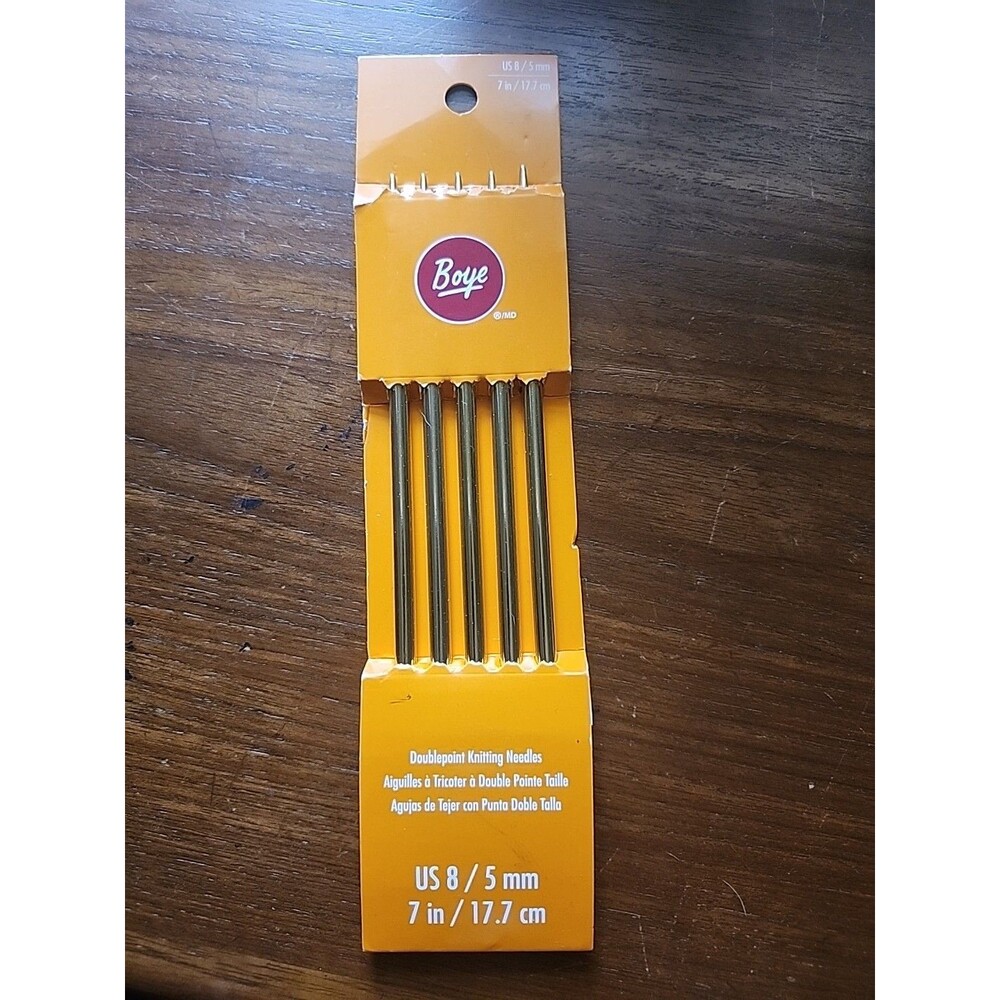 Boye Doublepoint Knitting Needles US 8 5 mm 7 inches pack of 5